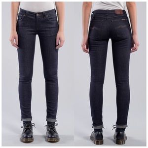 Nudie Jeans Dark Wash Lin Dry Steel Skinny Jeans Size 25